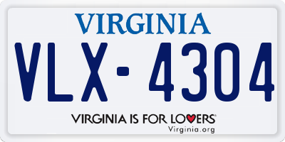 VA license plate VLX4304