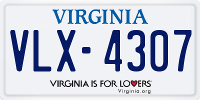 VA license plate VLX4307