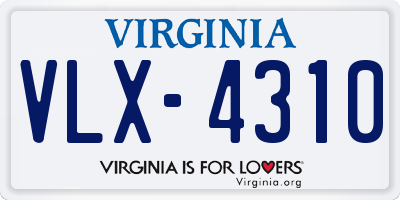 VA license plate VLX4310