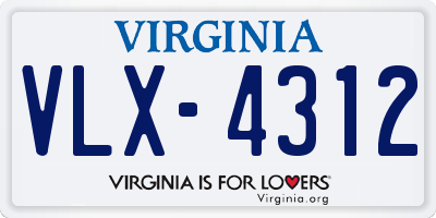 VA license plate VLX4312