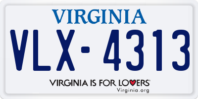 VA license plate VLX4313