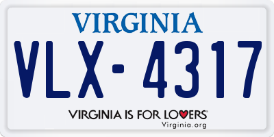 VA license plate VLX4317