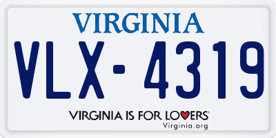 VA license plate VLX4319