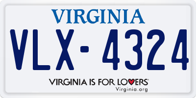 VA license plate VLX4324