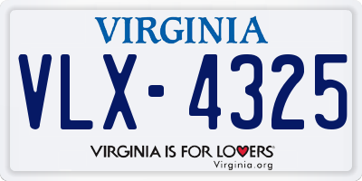 VA license plate VLX4325