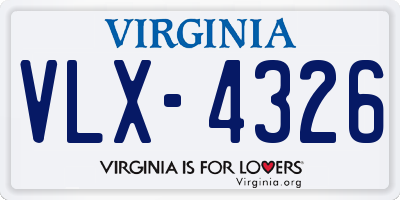 VA license plate VLX4326