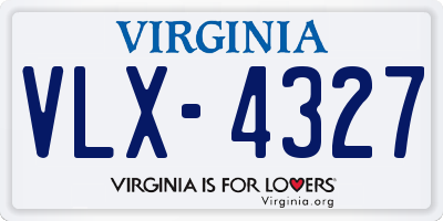 VA license plate VLX4327