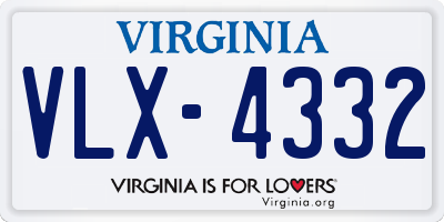 VA license plate VLX4332