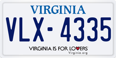 VA license plate VLX4335