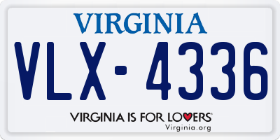 VA license plate VLX4336