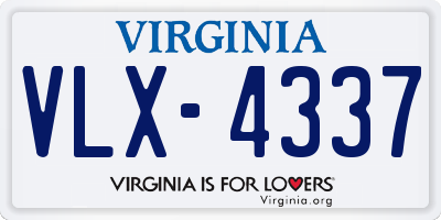 VA license plate VLX4337