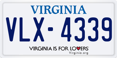 VA license plate VLX4339