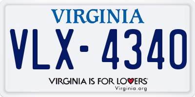 VA license plate VLX4340