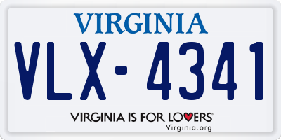 VA license plate VLX4341