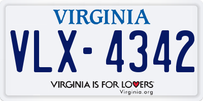 VA license plate VLX4342