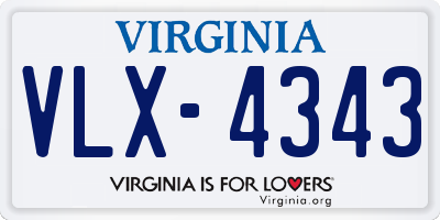 VA license plate VLX4343