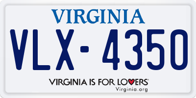 VA license plate VLX4350