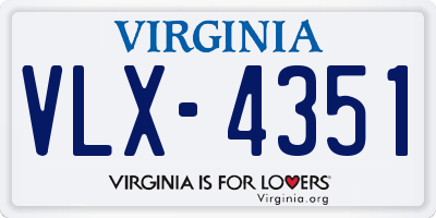 VA license plate VLX4351