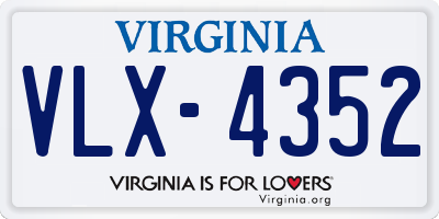 VA license plate VLX4352