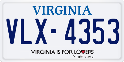 VA license plate VLX4353