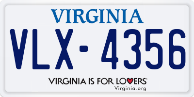 VA license plate VLX4356