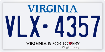 VA license plate VLX4357