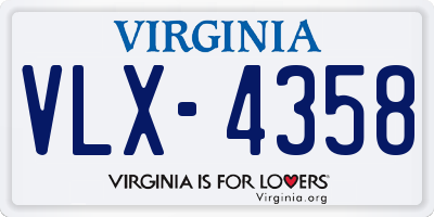 VA license plate VLX4358