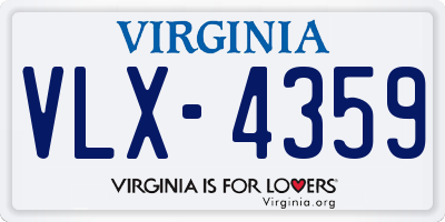 VA license plate VLX4359