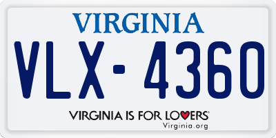 VA license plate VLX4360