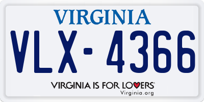 VA license plate VLX4366