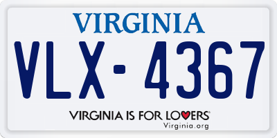 VA license plate VLX4367