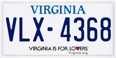 VA license plate VLX4368