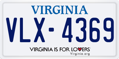 VA license plate VLX4369