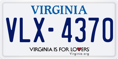 VA license plate VLX4370