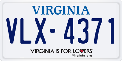 VA license plate VLX4371