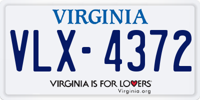 VA license plate VLX4372