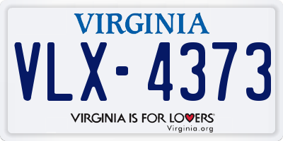 VA license plate VLX4373