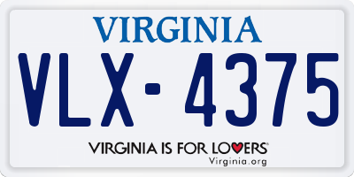 VA license plate VLX4375