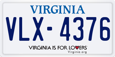 VA license plate VLX4376