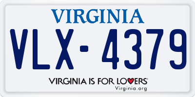 VA license plate VLX4379