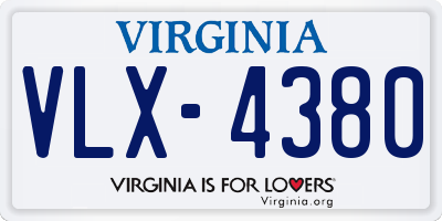 VA license plate VLX4380