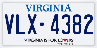 VA license plate VLX4382