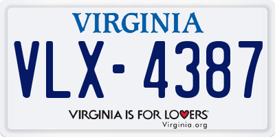 VA license plate VLX4387