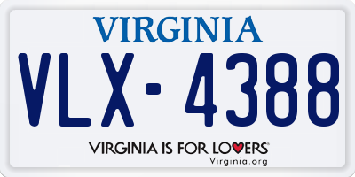 VA license plate VLX4388