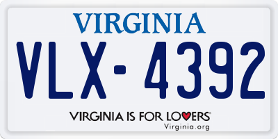 VA license plate VLX4392