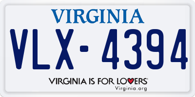 VA license plate VLX4394