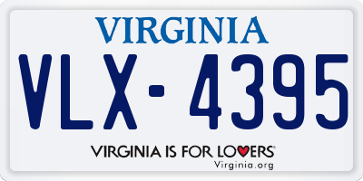 VA license plate VLX4395