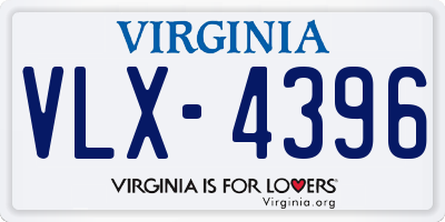 VA license plate VLX4396