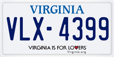 VA license plate VLX4399