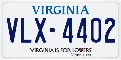 VA license plate VLX4402